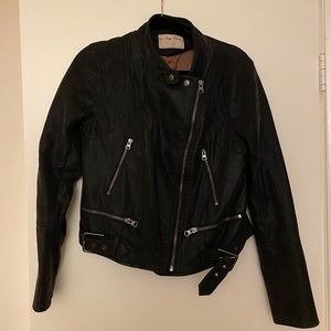 Free People Black Leather Jacket